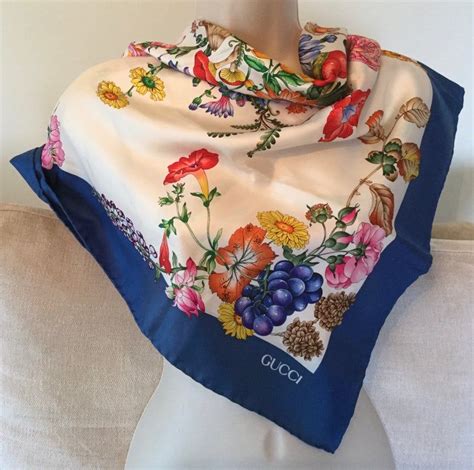 gucci silk floral scarf|gucci silk scarf vintage.